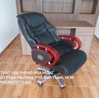 Ghế Giám Đốc Màu Da Đen Chân Gỗ Cao Cấp