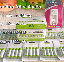 Pin sạc Kiwi 3300mAh vỉ 4 pin khuyến mãi máy sạc Jiabao