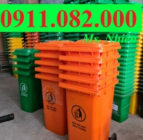 Thùng rác chuyên sỉ giá rẻ- Thùng rác 120l 240l 660l màu xanh, cam, vàng- lh 0911082000
