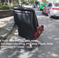 3 Ghế Giám Đốc Màu Da Đen Chân Gỗ Cao Cấp