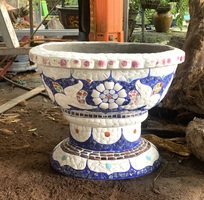 Chậu hoa - chậu khảm sành - dán miểng 0933181317 hàng thủ công mỹ nghệ thủ đức tphcm