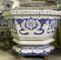 3 Chậu hoa - chậu khảm sành - dán miểng 0933181317 hàng thủ công mỹ nghệ thủ đức tphcm