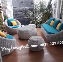 2 Bàn ghế sofa sò mây nhựa giả rẻ