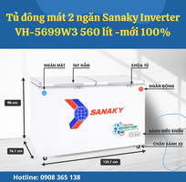 1 Tủ đông mát 2 ngăn Sanaky Inverter VH-5699W3 560 lít, mới 100 bảo hành chính hãng.