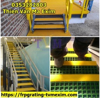 Sàn lót đi lại bảo trì cách điện, tấm sàn ô lưới frp grating, nắp sàn kín dập gân frp