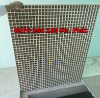 10 Sàn lót đi lại bảo trì cách điện, tấm sàn ô lưới frp grating, nắp sàn kín dập gân frp