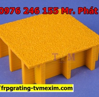 11 Sàn lót đi lại bảo trì cách điện, tấm sàn ô lưới frp grating, nắp sàn kín dập gân frp