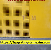 14 Sàn lót đi lại bảo trì cách điện, tấm sàn ô lưới frp grating, nắp sàn kín dập gân frp