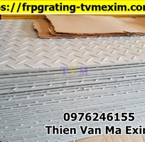 2 Sàn lót đi lại bảo trì cách điện, tấm sàn ô lưới frp grating, nắp sàn kín dập gân frp