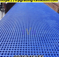 4 Sàn lót đi lại bảo trì cách điện, tấm sàn ô lưới frp grating, nắp sàn kín dập gân frp