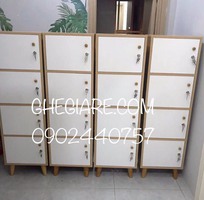 2 Tủ locker mini 4 cánh màu sồi cao 130cm, 850k , free ship hcm