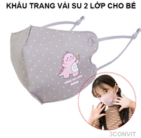 1 Khẩu trang 2 lớp vải su cao cấp cho bé