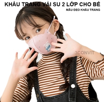 2 Khẩu trang 2 lớp vải su cao cấp cho bé