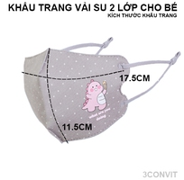 3 Khẩu trang 2 lớp vải su cao cấp cho bé