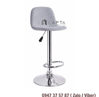 Ghế bar đảo bếp nệm vải chân thép mạ chrome cao cấp CB2267-F CAPTA HCM