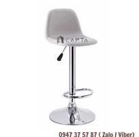 1 Ghế bar đảo bếp nệm vải chân thép mạ chrome cao cấp CB2267-F CAPTA HCM