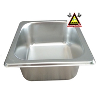 1 Khay inox đựng thạch - Khay topping GN 1/6