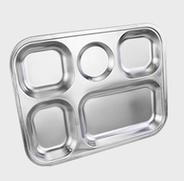 Khay ăn cơm inox có nắp đậy