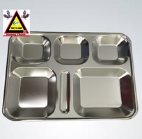 1 Khay cơm inox, Khay cơm inox 5 ngăn 304 cao cấp Hàn Quốc