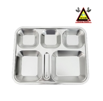 Khay cơm inox, Khay cơm inox 5 ngăn 304 cao cấp Hàn Quốc