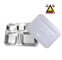 2 Khay cơm inox, Khay cơm inox 5 ngăn 304 cao cấp Hàn Quốc