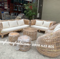 Sofa mây tre đan tự nhiên hiện đại