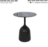 1 Bàn tròn tab đầu giường mặt gỗ MDF chân bầu sắt giá rẻ HCM TS0946-06W