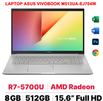 Laptop Asus Vivobook M513UA-EJ704W R7-5700U Ram 8GB SSD 512GB Màn hình 15.6 Inch FHD New 100 FullBo