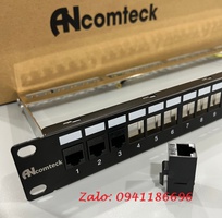 6 Phân phối thanh đấu nối Patch panel Cat5/Cat6/Cat6A loại 12-24-48 cổng chính hãng Ancomteck