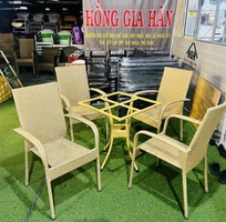 Bàn ghế cafe mây nhựa thanh lý giá rẻ