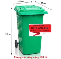 2 Thùng rác 120 lít, thùng rác nhựa HDPE giá rẻ toàn quốc