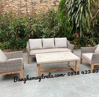 6 Sofa mây nhựa- Bàn ghế nhựa giả mây