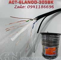 1 Cáp mạng CAT6 ngoài trời UTP - có dây chịu lực gia cường - Outdoor ACT-6LANOD-305BK