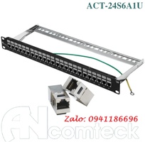 3 Thanh đấu nối mạng PATCH PANEL 16 cổng 1U chuẩn 19   Cat5e/Cat6/Cat6A mã ACT-16S1U ANCOMTECK