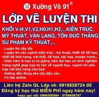 Xưởng Vẽ 91 LỚP VẼ LUYỆN THI ĐẠI HỌC KHỐI V-H ở Quận 2 gần Đỗ Xuân Hợp.