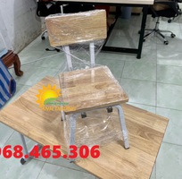 3 Bàn gỗ gập chân mầm non, ghế gỗ mầm non chất lượng cao