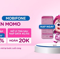 MoMo tặng Bạn ưu đãi lên tới 50 khi Nạp tiền/Mua data điện thoại MobiFone