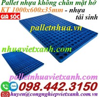 Pallet nhựa lót sàn không chân 1000x600x35mm - mặt lưới - nhựa tái sinh