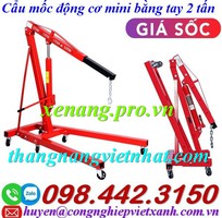 1 Cẩu mốc động cơ bằng tay 2 tấn - cẩu thủy lực mini bằng tay 2 tấn