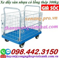 1 Xe đẩy hàng sàn nhựa có lồng thép 300kg