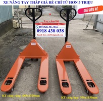 Xe nâng tay thấp tải nâng 3 tấn giá chỉ từ hơn 3 triệu