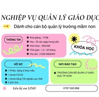 Bồi dưỡng NV QLGD dành cho Cán bộ và GV Mầm non, Phổ thông