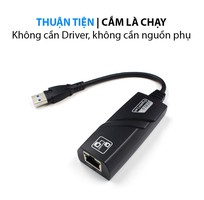 Cáp Chuyển USB 3.0 To Lan 10/100/1000 Mbps Gigabit - Cáp USB to LAN 3.0 Gigabit