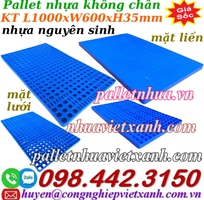 Pallet nhựa không chân 1000x600x35mm - nhựa nguyên sinh