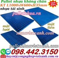Pallet nhựa không chân 1000x600x35mm - nhựa tái sinh