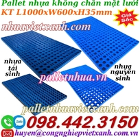 Pallet nhựa lót sàn không chân 1000x600x35mm - mặt lưới