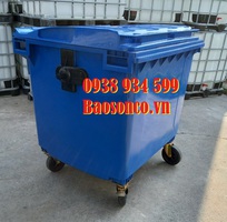 2 Xe thu gom rác đẩy tay 1100 lít, thùng rác công cộng 1100l