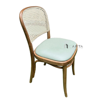 4 Ghế gỗ nhà hàng lưng mây đan có nệm Thonet 1A-P Nội thất Capta