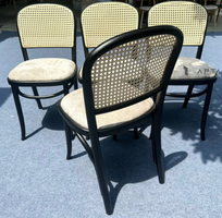 2 Ghế gỗ nhà hàng lưng mây đan có nệm Thonet 1A-P Nội thất Capta