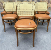 1 Ghế gỗ nhà hàng lưng mây đan có nệm Thonet 1A-P Nội thất Capta